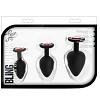 Массажер для анальной стимуляции Luxe Bling Plugs Training Kit Red Gems