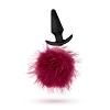 Массажер для анальной стимуляции Pom Plugs Fur Pom Pom Burgundy длина 9.0 см