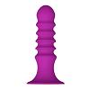 Массажер для анальной стимуляции Ribbed Plug With Suction Cup цвет фиолетовый цена 1607 руб