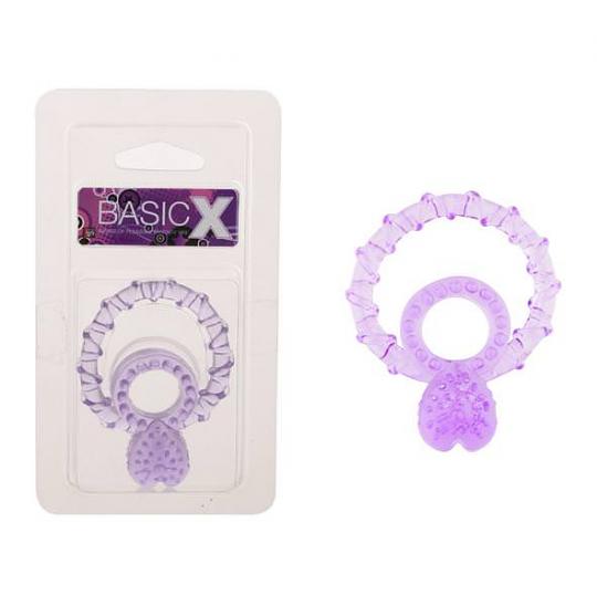 Эрекционное кольцо BasicX TPR Double Purple цвет фиолетовый