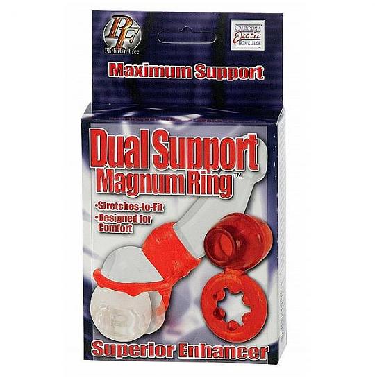 Эрекционное кольцо Dual Support Magnum цвет красный