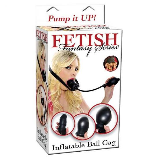 Фаллоимитатор с грушей Inflatable Ball Gag цвет черный