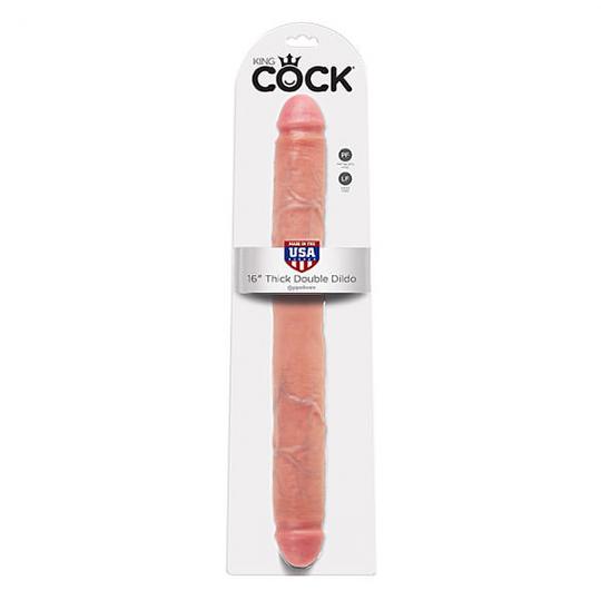 Фаллоимитатор-массажер двусторонний King Cock Thick Double цвет телесный
