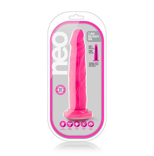 Фаллоимитатор-массажер Neo 7.5inch Dual Density Cock Neon Pink цвет розовый