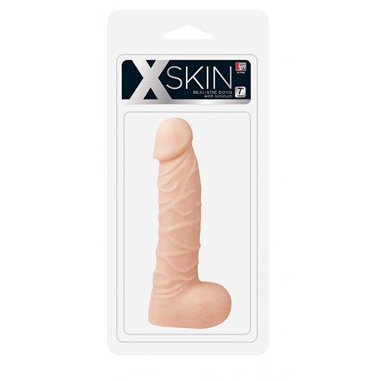 Фаллоимитатор-массажер X-Skin 7 pvc dong - flesh цвет телесный