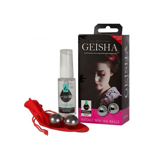 Geisha шарики ben-wa (металл 22 мм) и классический гель цвет белый