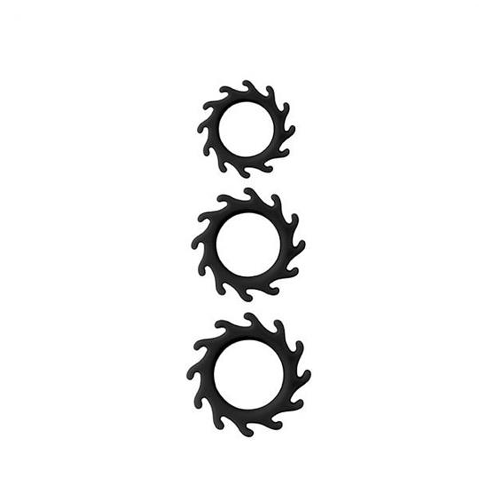 Клиторальный стимулятор-кольцо Menzstuff Buzz Saw Cock Ring Set цвет черный