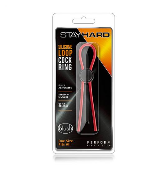 Клиторальный стимулятор-кольцо Stay Hard Silicone Loop Cock Ring Red цвет красный