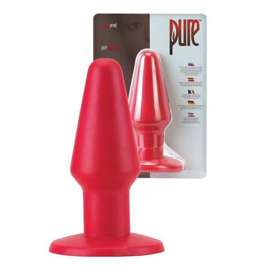 Массажер анальный Pure modern butt plug - large red цвет красный