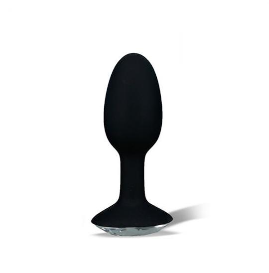 Массажер для анальной стимуляции Crystal Amulet Silicone Butt Plug Large цвет черный