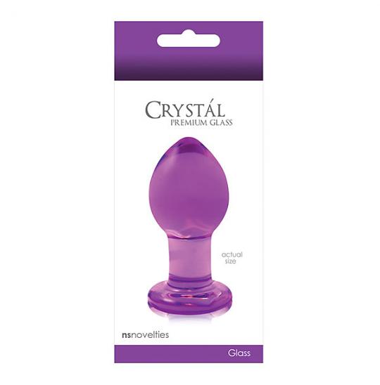 Массажер для анальной стимуляции из стекла Crystal Medium Purple цвет фиолетовый