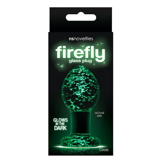 Массажер для анальной стимуляции из стекла Firefly Glass Plug Medium Clear цвет зеленый