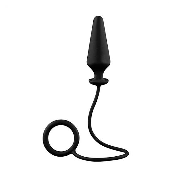 Массажер для анальной стимуляции Menzstuff 4inch Single Ring Anal Plug цвет черный