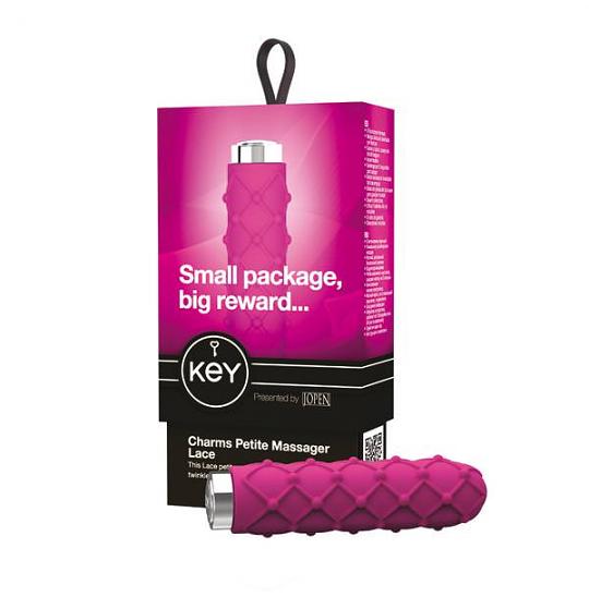 Мини вибратор Key Charms Petite Massager Lace цвет розовый