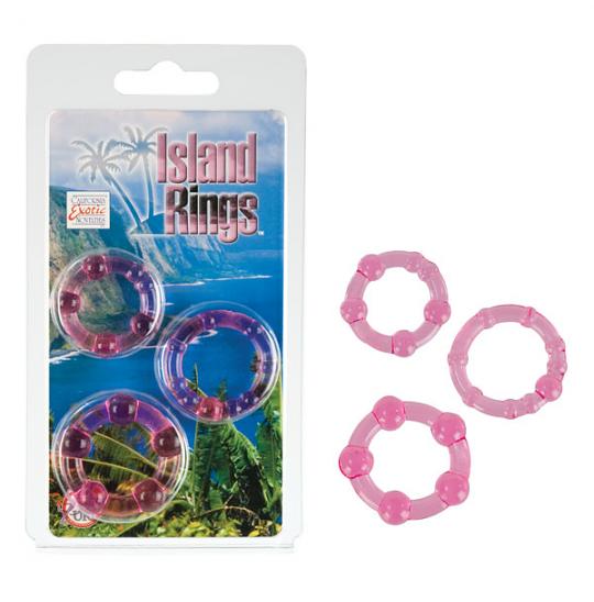 Набор эрекционных колец Island Rings Pink цвет розовый
