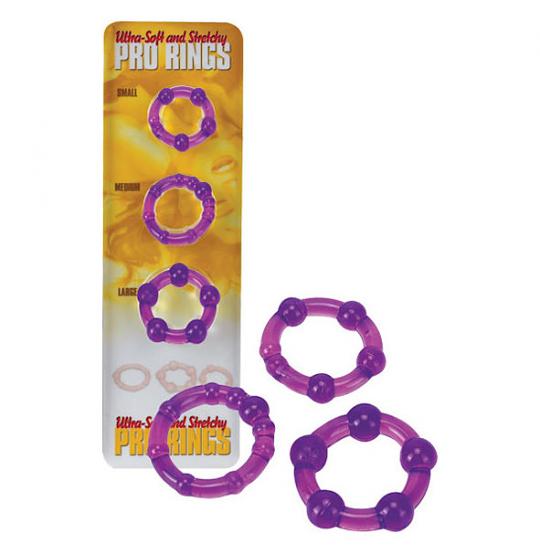 Набор эрекционных колец Ultra Soft and Stretchy Pro Rings purple цвет фиолетовый