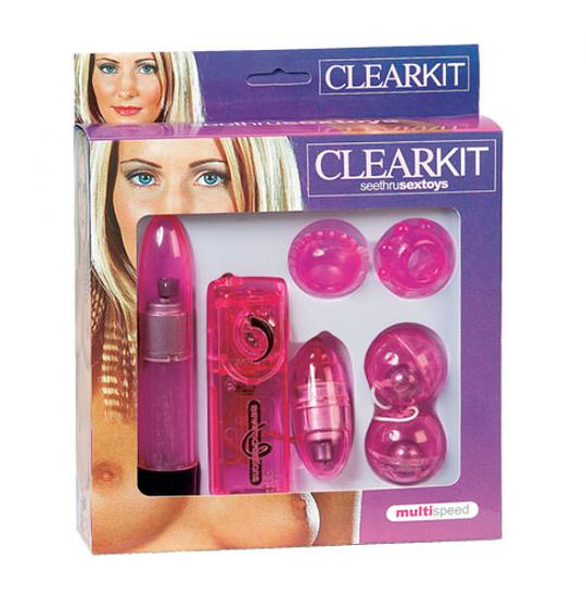 Набор массажеров и аксессуаров Clearkit See Thru Sex Toys цвет фиолетовый