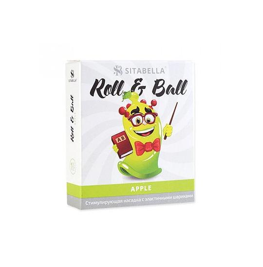 Насадка стимулирующая с эластичными шариками Roll & Ball Яблоко цвет зеленый