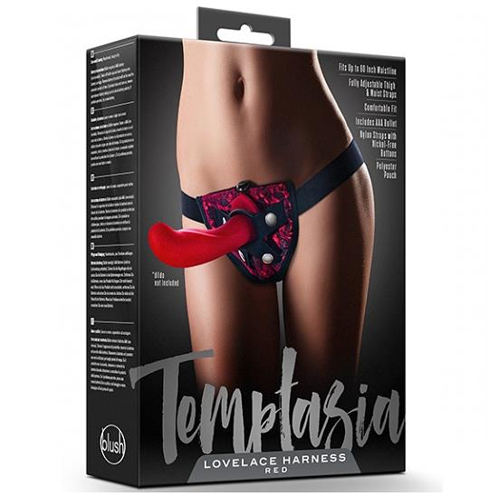 Пояс для фаллоимитатора из нейлона и полиэстра Temptasia Lovelace Harness Red