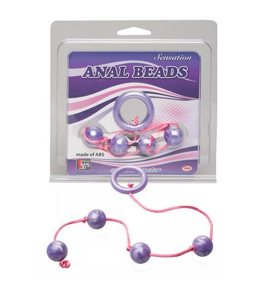 Цепочка шариков для массажа Good Vibes anal beads small purple цвет фиолетовый