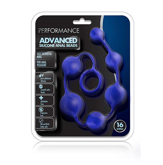 Цепочка шариков для массажа Performance Silicone Anal Beads Indigo цвет синий