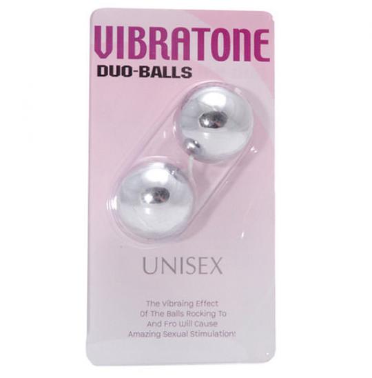 Вагинальные шарики Vibratone Duo Balls Silver Blistercard цвет белый