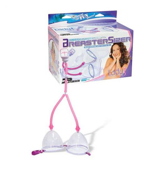 Вакуумная помпа для груди Breaster Sizer цвет розовый