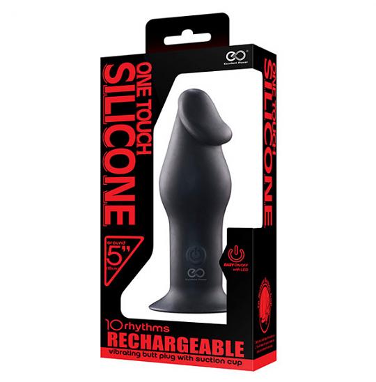 Вибратор для анальной стимуляции 5inch Rechargeable Buttplug Black цвет черный