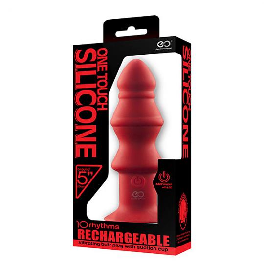 Вибратор для анальной стимуляции 5inch Rechargeable Buttplug цвет красный