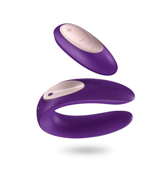 Вибратор для пар Partner Plus Remote Couples Vibrator перезаряжаемый Satisfyer цвет фиолетовый