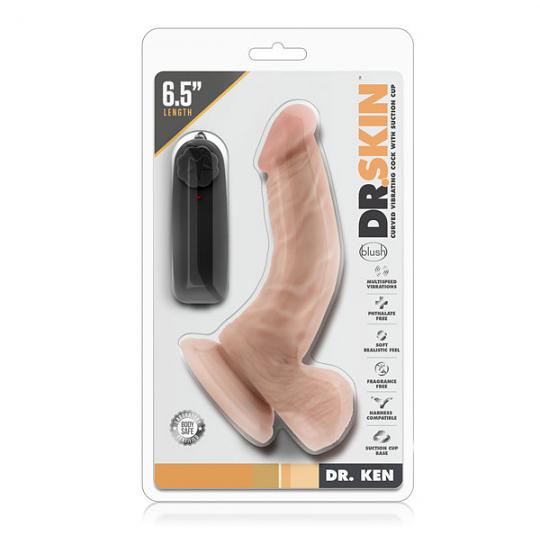 Вибратор Dr. Ken 6.5 Vibrating Cock цвет телесный