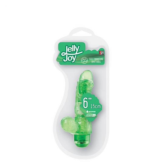 Вибратор Jelly Joy Green 15 см цвет зеленый