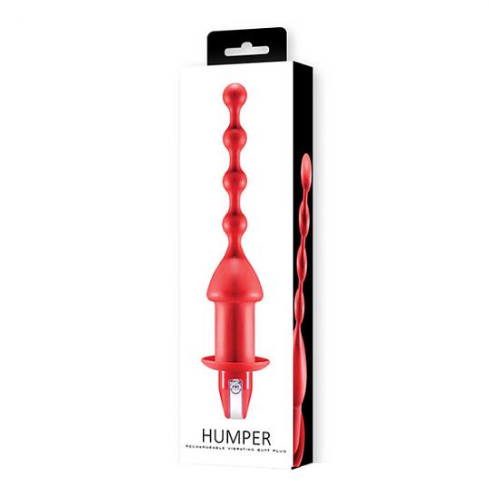 Вибромассажер для анальной стимуляции Humper Silicone Butt Beads Vibrator Red цвет красный