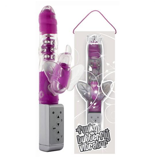 Вибромассажер-фаллоимитатор Funky Butterfly Vibrator Pink цвет фиолетовый