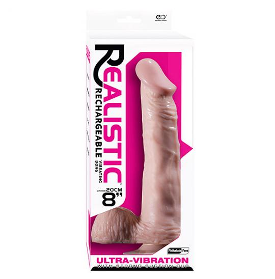 Вибромассажер-фаллоимитатор PVC Vibrator 8inch цвет телесный