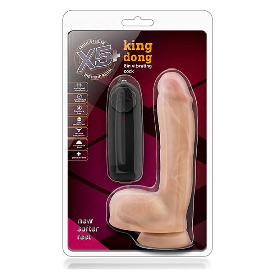 Вибромассажер-фаллоимитатор X5 Plus King Dong 8inch Vibrating Cock цвет телесный