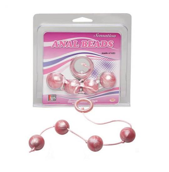Цепочка шариков для анального массажа Good Vibes anal beads large pink цвет розовый